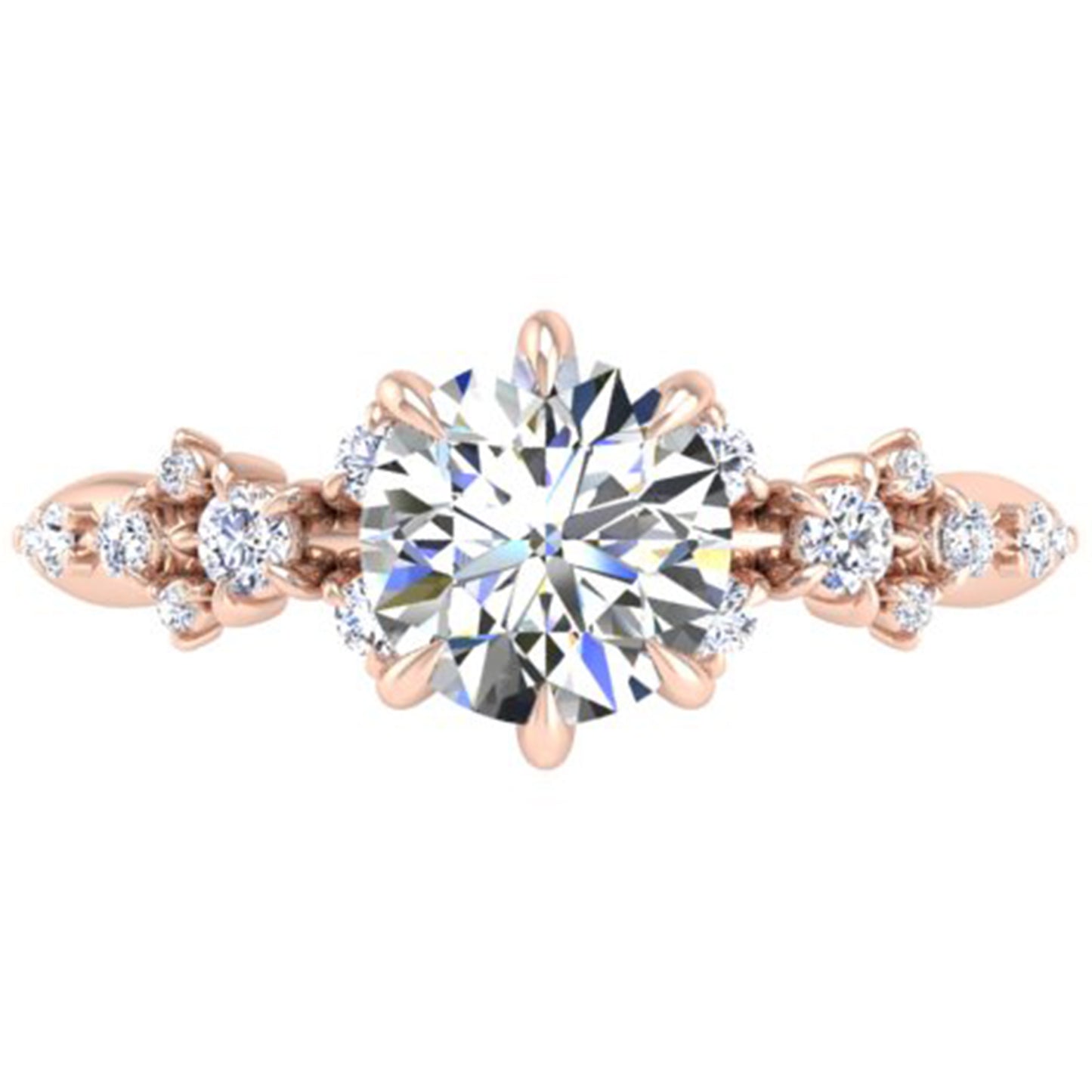 Ben Garelick Rose Gold Avalon Round Cut Bohemian Diamond Engagement Ring