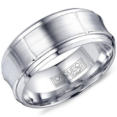 CrownRing 9MM Cobalt Machine Cut Concave Wedding Band