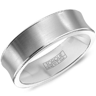 CrownRing Cobalt 7mm Concave Sandpaper Center Wedding Band
