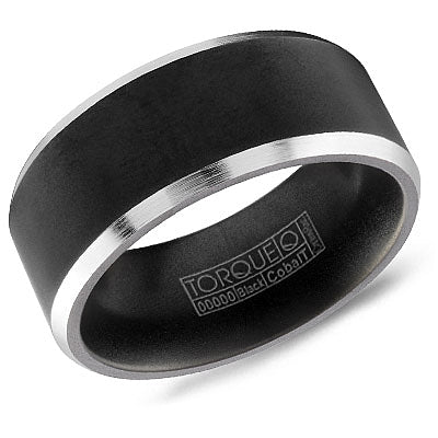 CrownRing Torque Black & White Cobalt Wedding Band