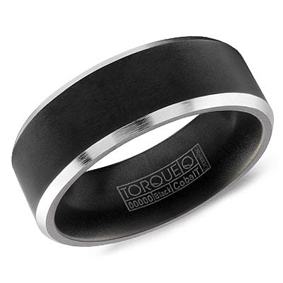 CrownRing Torque Black & White Cobalt Wedding Band