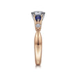 Load image into Gallery viewer, Gabriel &amp; Co. &quot;Carrie&quot; Blue Sapphire Pear Cut Side Engagement Ring
