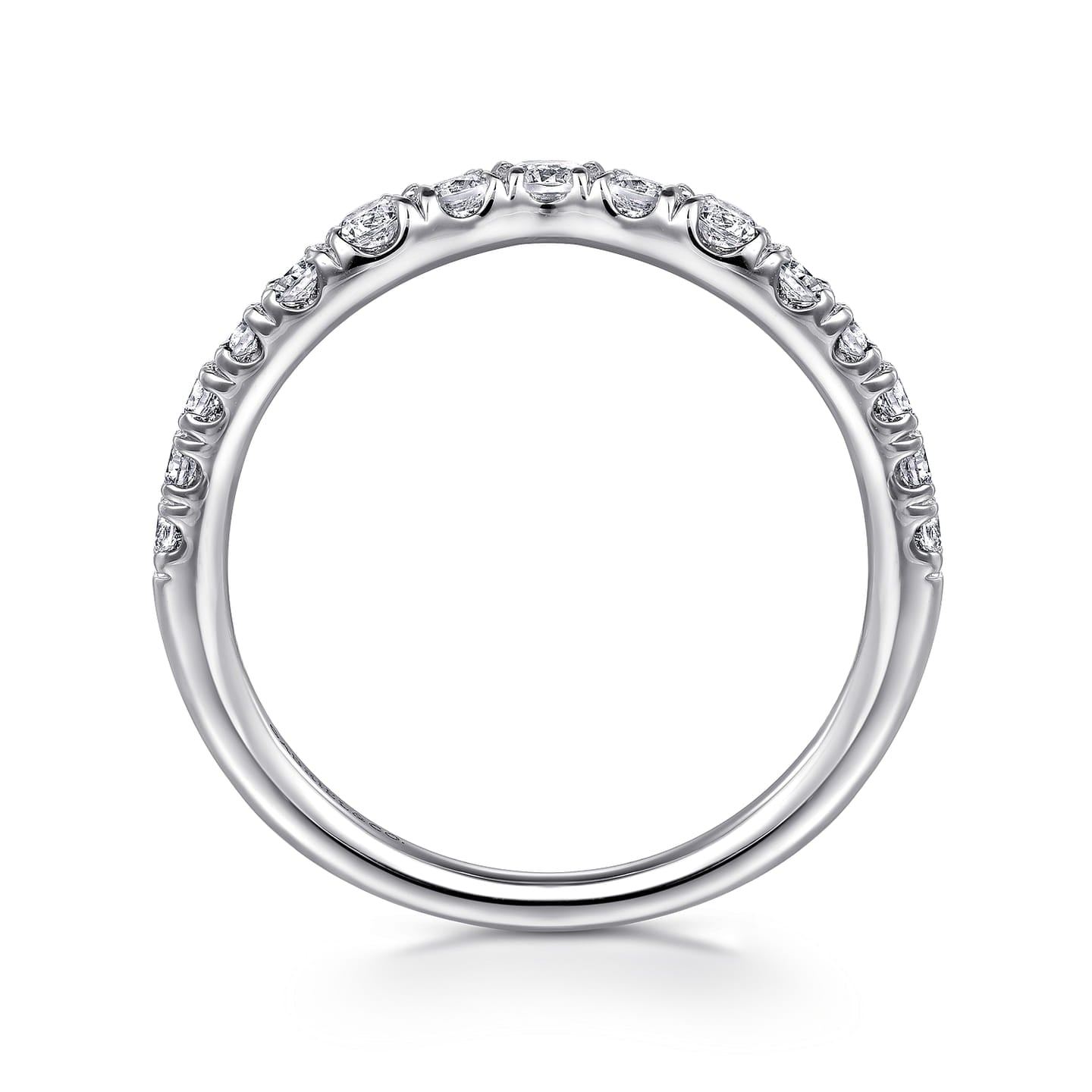 Gabriel & Co. White Gold Chambery Curved Graduating Diamond Wedding Band