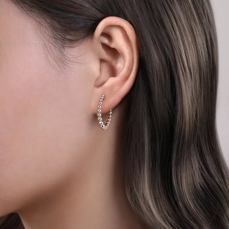 Gabriel & Co. Bujukan Classic Hoop Earrings in Sterling Silver 20mm When Worn