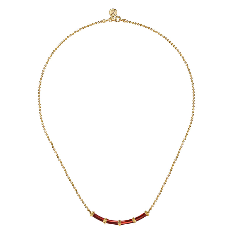Gabriel & Co. Bujukan Bar Curved Enamel Necklace