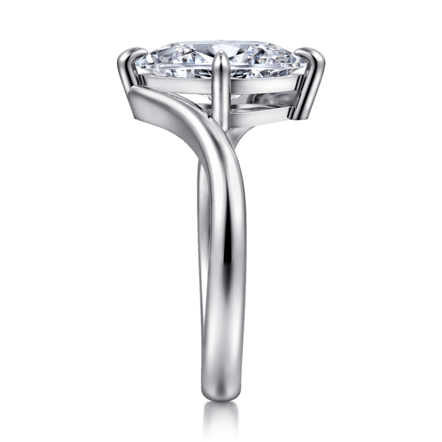 Gabriel & Co. Rosette White Gold Contemporary Bypass 1.5 Carat Marquise Solitaire Diamond Engagement Ring