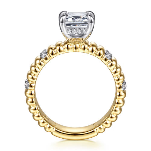 Gabriel & Co. Danette Two-Tone 14K Yellow & White Gold Ribbed Diamond Engagement Ring ER16929E8M44JJ At Ben Garelick Front