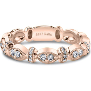 Kirk Kara "Dahlia" Vintage Style Marquise Shaped Wedding Band