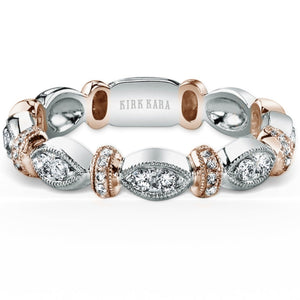 Kirk Kara "Dahlia" Vintage Style Marquise Shaped Wedding Band