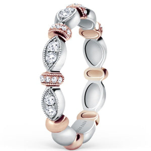Kirk Kara "Dahlia" Vintage Style Marquise Shaped Wedding Band