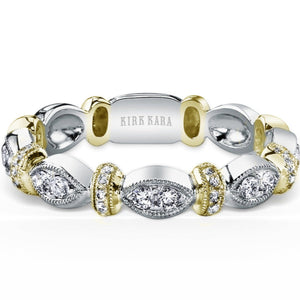 Kirk Kara "Dahlia" Vintage Style Marquise Shaped Wedding Band