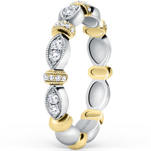 Kirk Kara "Dahlia" Vintage Style Marquise Shaped Wedding Band