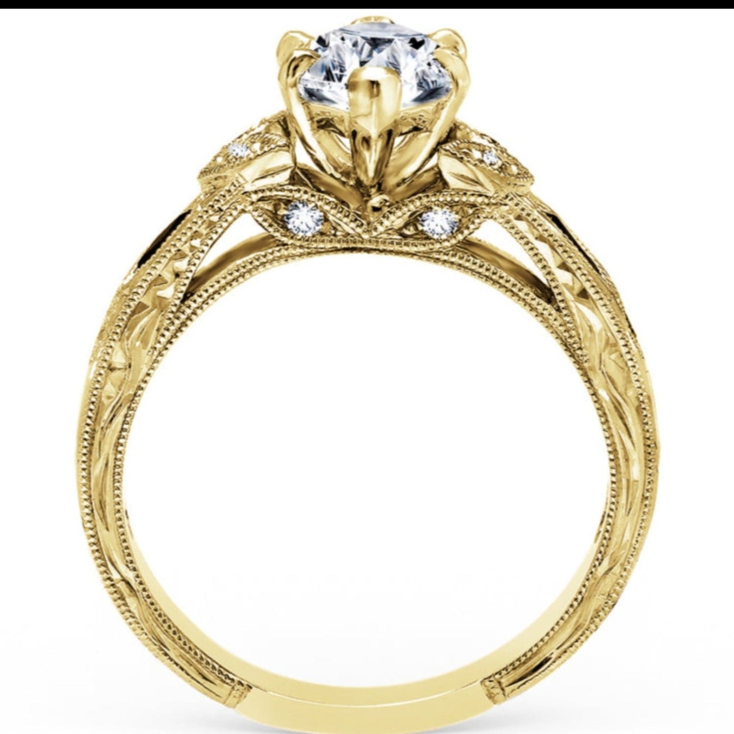 Kirk Kara "Dahlia" Marquise Cut Blue Sapphire Engagement Ring