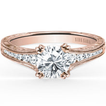 Load image into Gallery viewer, Kirk Kara Rose Gold &quot;Stella&quot; Graduating Diamond Engagement Ring Front View
