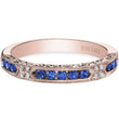 Load image into Gallery viewer, Kirk Kara Rose Gold &quot;Charlotte&quot; Blue Sapphire Diamond Wedding Band Front View
