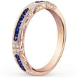 Load image into Gallery viewer, Kirk Kara Rose Gold &quot;Charlotte&quot; Blue Sapphire Diamond Wedding Band Angled Side View
