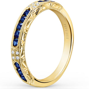 Kirk Kara "Charlotte" Blue Sapphire Diamond Wedding Band