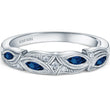Load image into Gallery viewer, Kirk Kara White Gold &quot;Dahlia&quot; Blue Sapphire Marquise Leaf Shaped Designed Wedding Band  Front View
