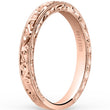 Load image into Gallery viewer, Kirk Kara Rose Gold &quot;Stella&quot; Scroll Engraved Milgrain Wedding Band Angled Side View
