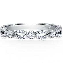 Load image into Gallery viewer, Kirk Kara White Gold &quot;Lori&quot; Split Shank Bezel Set Diamond Engagement Ring Front View

