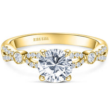 Load image into Gallery viewer, Kirk Kara Yellow Gold &quot;Lori&quot; Vintage Style Twist Diamond Engagement Ring Front View
