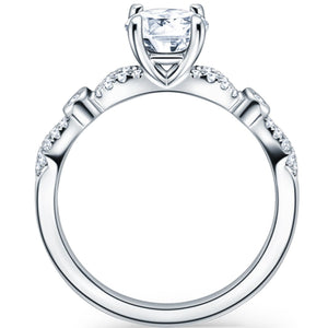 Kirk Kara White Gold "Lori" Vintage Style Twist Diamond Engagement Ring Side View