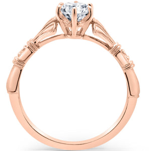 Kirk Kara Rose Gold "Lori" Oval Cut Diamond Engagement Ring Side View