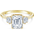 Load image into Gallery viewer, Kirk Kara Yellow Gold &quot;Stella&quot; Five Stone Emerald and Baguette Diamond Engagement Ring Front View
