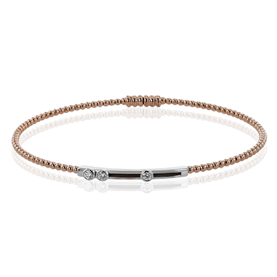 Simon G. 18K Two-Tone Rose & White Gold Diamond Bar Bezel Set Moving Diamond Bracelet