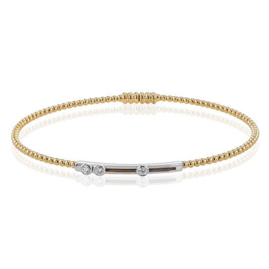 Simon G. 18K Two-Tone Yellow & White Gold Diamond Bar Bezel Set Moving Diamond Bracelet