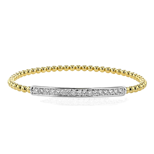 Simon G. LB2531-Y yellow gold bead bracelet with white gold diamond bar