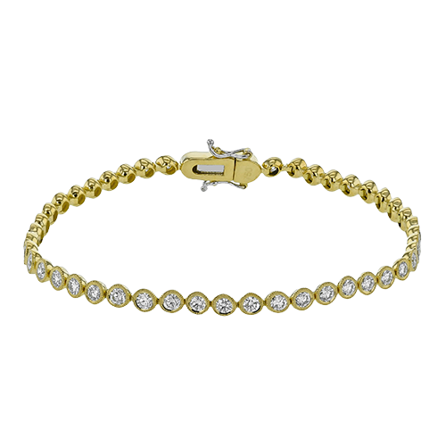 Simon G. LB2823-Y bezel set diamond tennis bracelet in yellow gold
