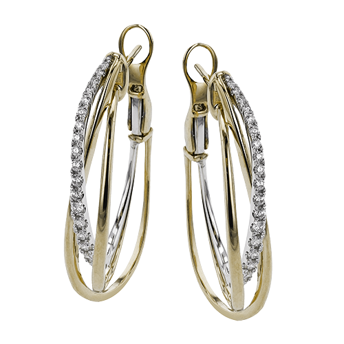 Simon G. 18K Two-Tone Yellow & White Gold Multi-Layer Diamond Hoop Earrings