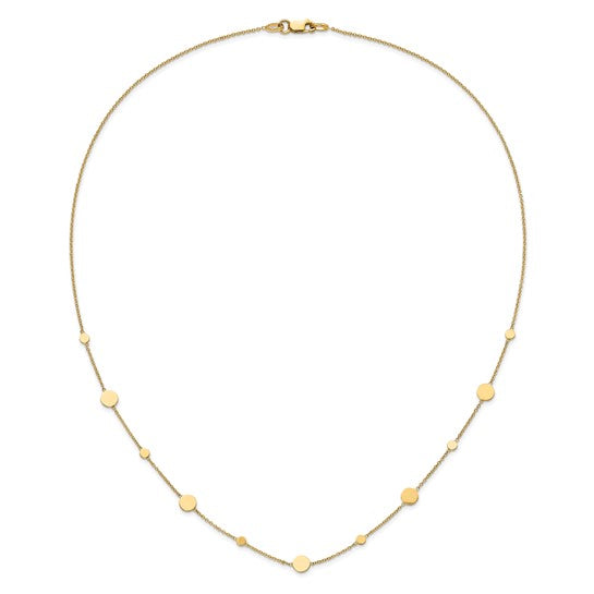 Ben Garelick 14K Yellow Gold Polished Disc Station Necklace, 18 Inch