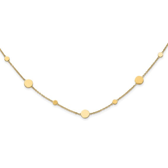 Ben Garelick 14K Yellow Gold Polished Disc Station Necklace, 18 Inch