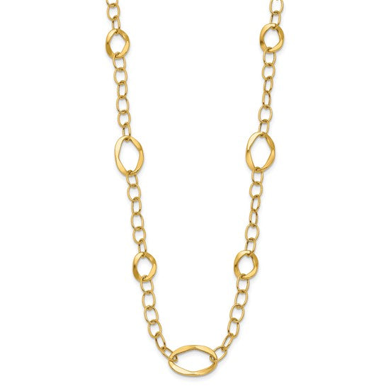 Ben Garelick 14K Yellow Gold Polished Fancy Link Necklace, 17 Inch with 2 Inch Extender