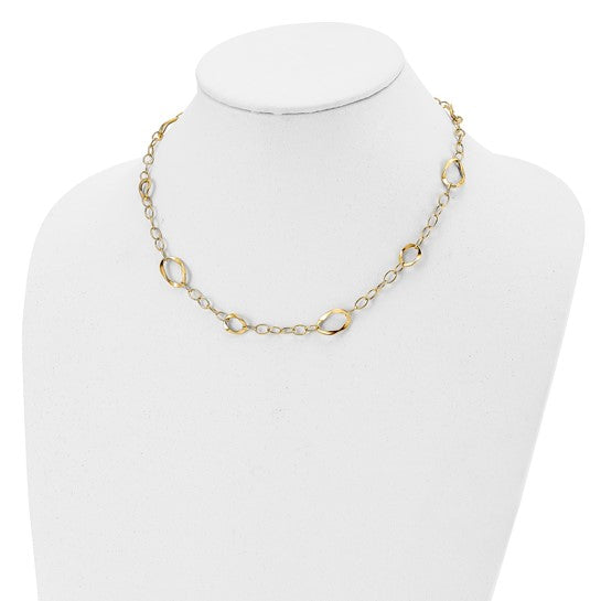 Ben Garelick 14K Yellow Gold Polished Fancy Link Necklace, 17 Inch with 2 Inch Extender