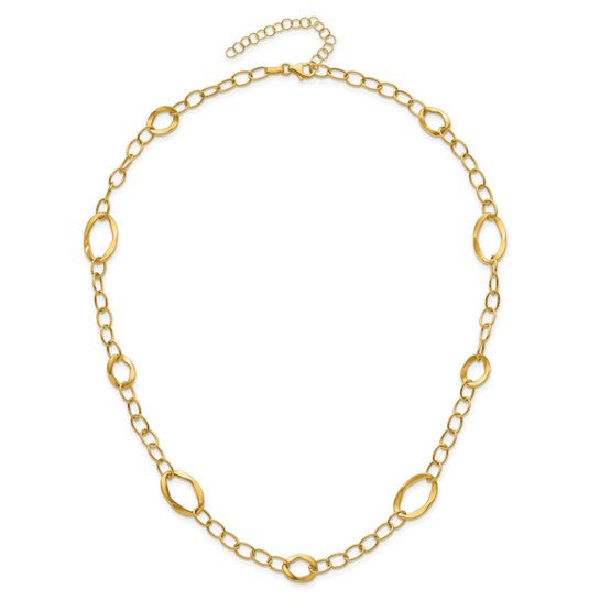 Ben Garelick 14K Yellow Gold Polished Fancy Link Necklace, 17 Inch with 2 Inch Extender