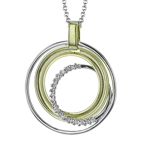 Simon G. 18K Two-Tone Yellow & White Gold Interlocking Diamond Circle Pendant