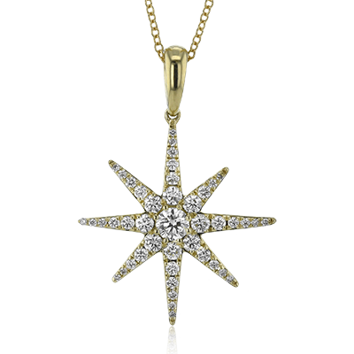 Simon G. LP4917-Y diamond starburst pendant in yellow gold