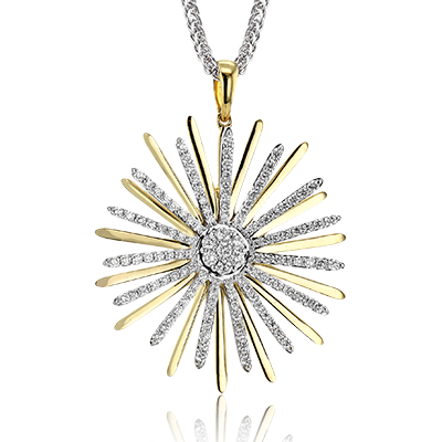 Simon G. Two-Tone Gold Diamond Starburst Pendant