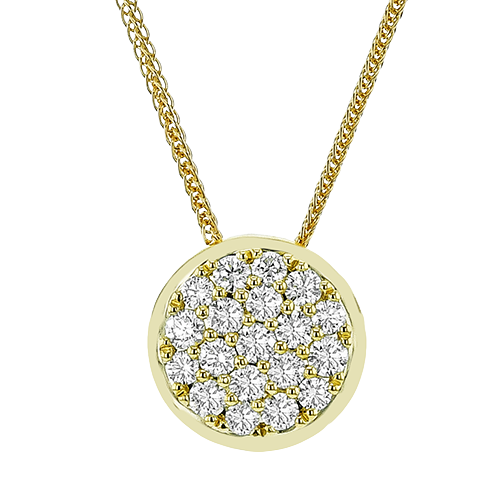 Simon G. 18K Yellow Gold Round Pave Diamond Pendant