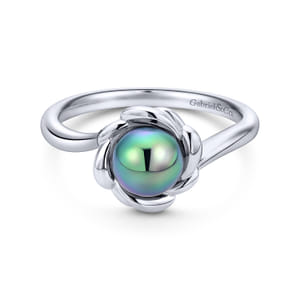 Gabriel & Co.  Swirling Cultured Black Pearl Ring