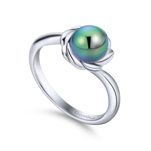 Gabriel & Co.  Swirling Cultured Black Pearl Ring