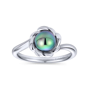 Gabriel & Co.  Swirling Cultured Black Pearl Ring