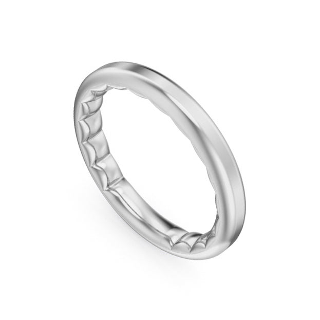 Noam Carver White Gold 3MM Luna High Polish Cigar High Polish Wedding Band