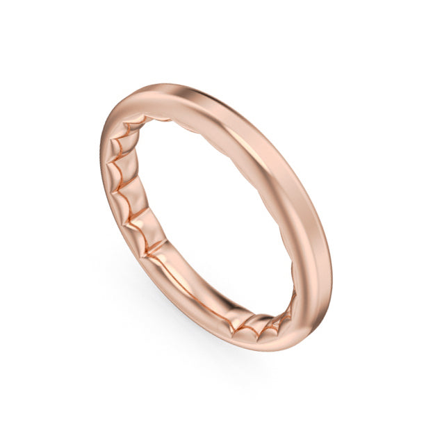 Noam Carver Rose Gold 3MM Luna High Polish Cigar High Polish Wedding Band