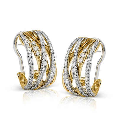 Simon G. 18K Two-Tone Multi-Layer Diamond Earrings