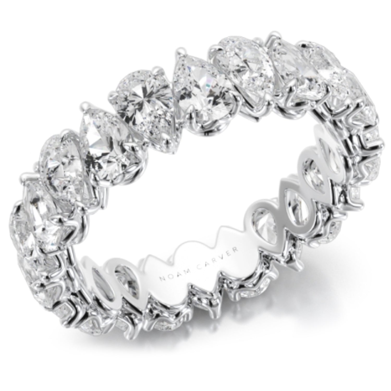 Noam Carver White Gold North-South Lab-Grown Pear Cut Diamond Eternity Band