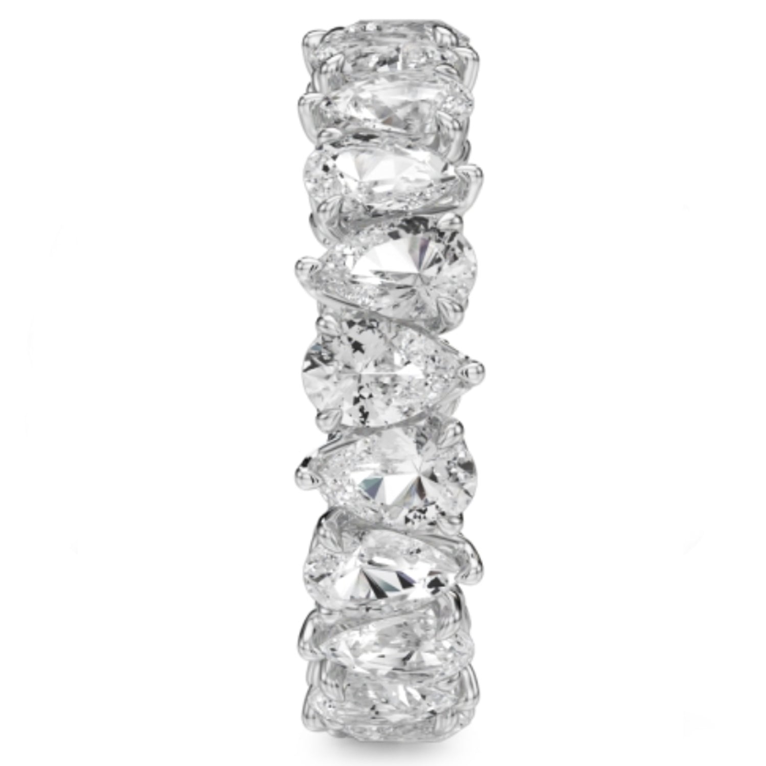 Noam Carver White Gold North-South Lab-Grown Pear Cut Diamond Eternity Band